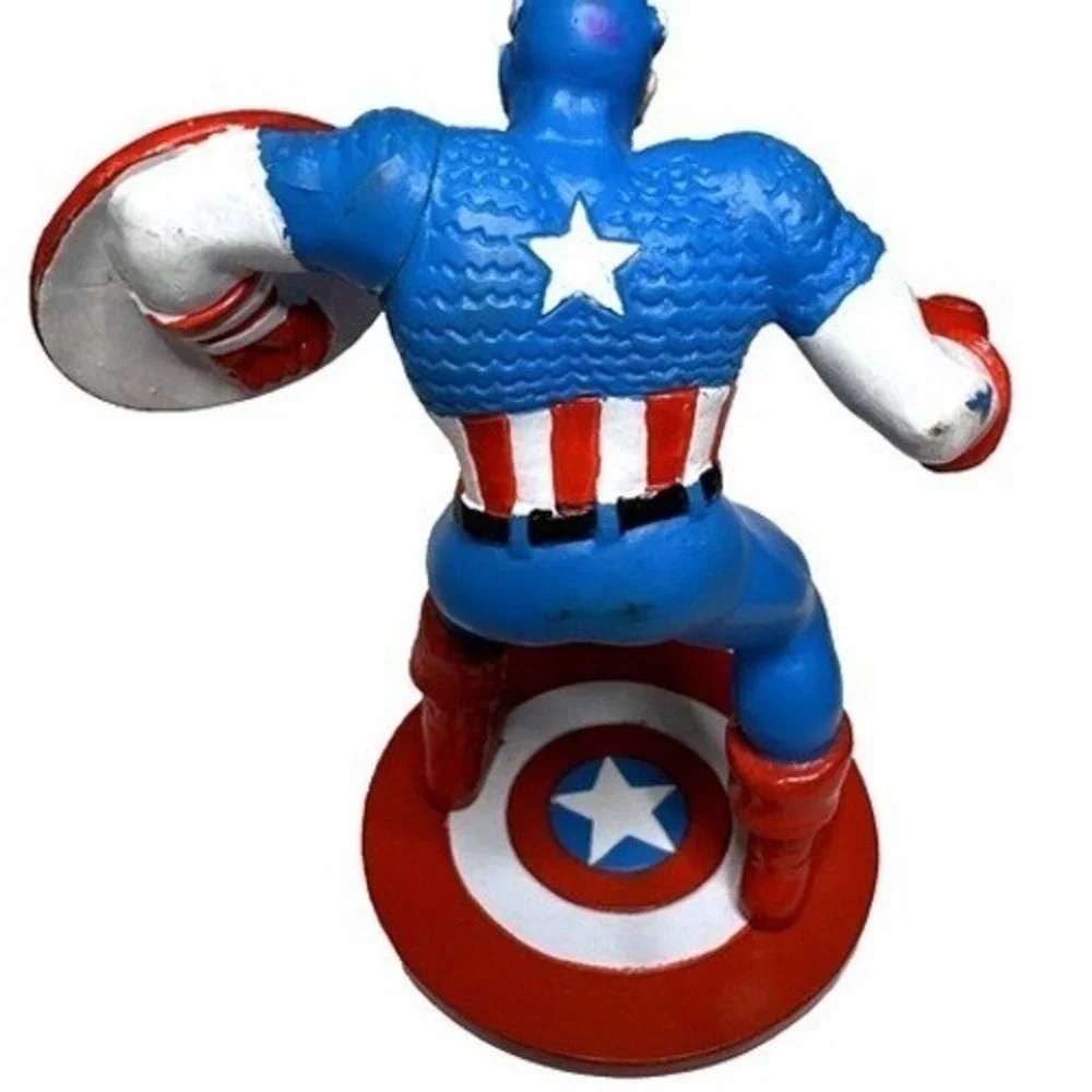 4 inches 1991 Marvel Captain America Action Figure Toy Statue‎ With Shield